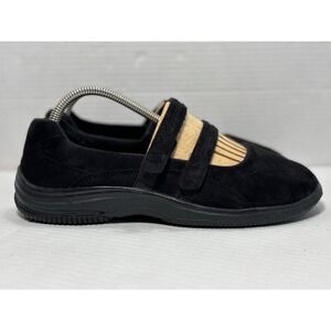 Propet Womens Twilight Walking Shoes Black Suede Hook Loop Comfort Size 9